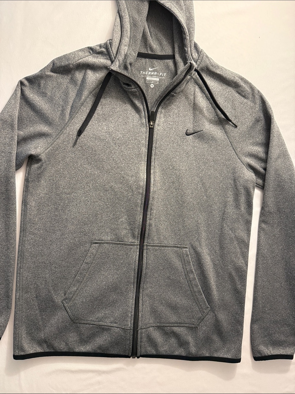 Nike Grey Therma-FIT Full-Zip Hooded Performance Jacket